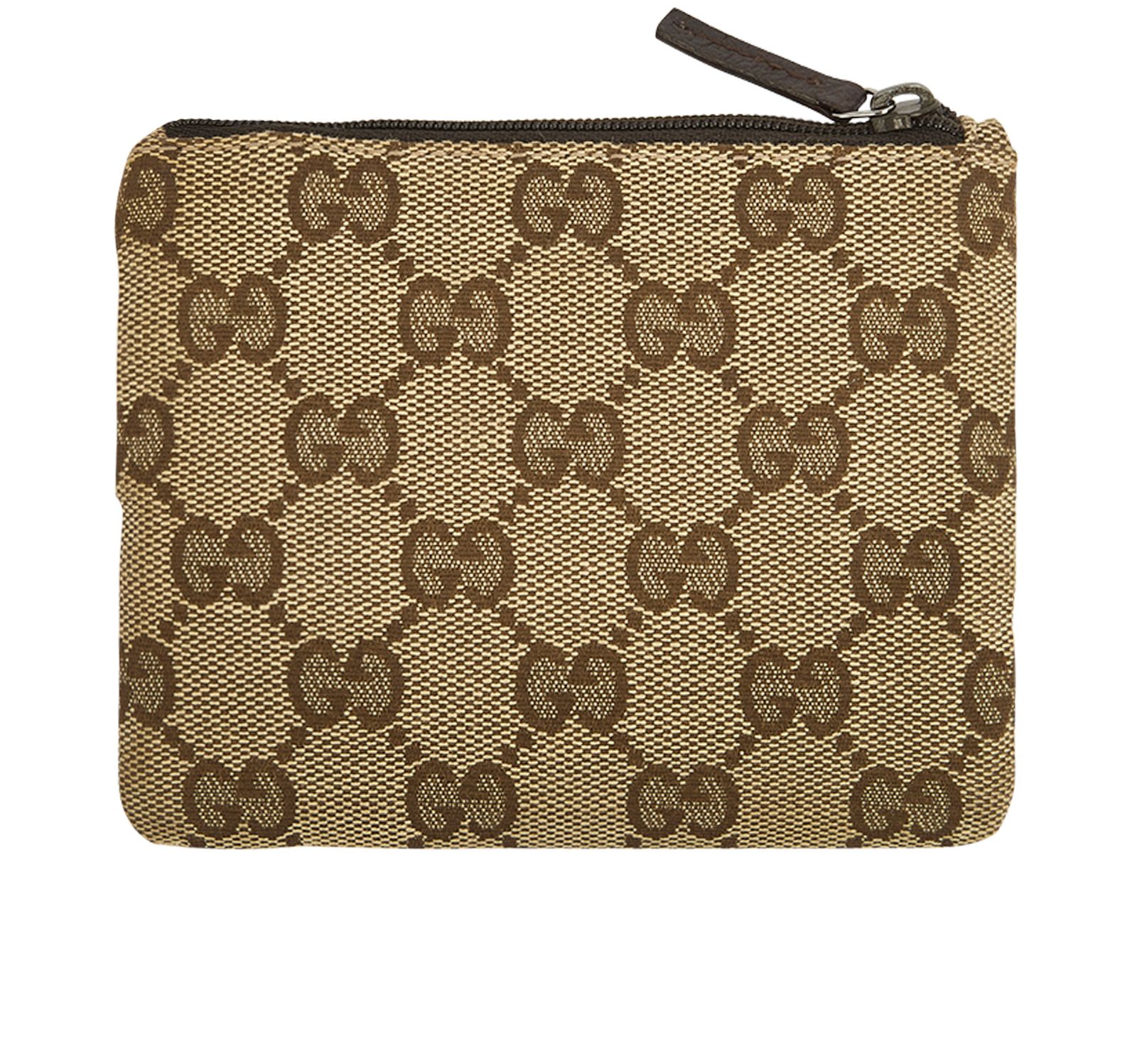 Gucci GG Monogram Coin Pouch, &pound;80, Accessories, Beige/Brown, Canvas, Back view